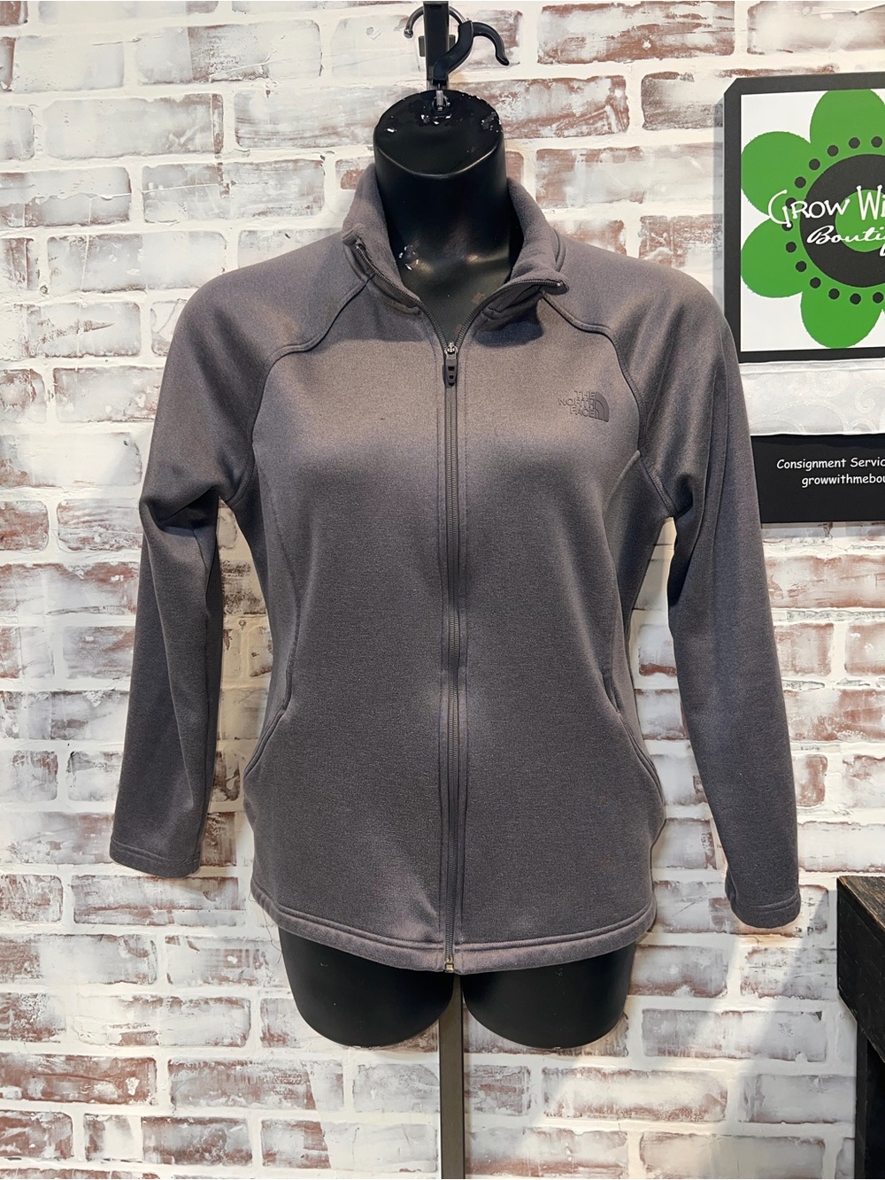 The North Face Gray Full-Zip Fleece Jacket